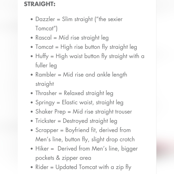 MOTHER Fit Guide - Picture 8 of 15